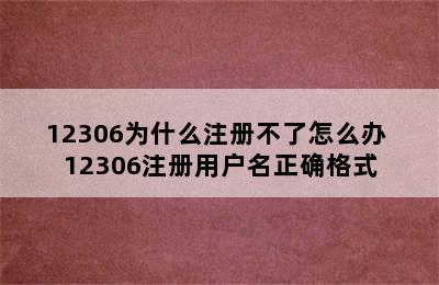 12306为什么注册不了怎么办 12306注册用户名正确格式